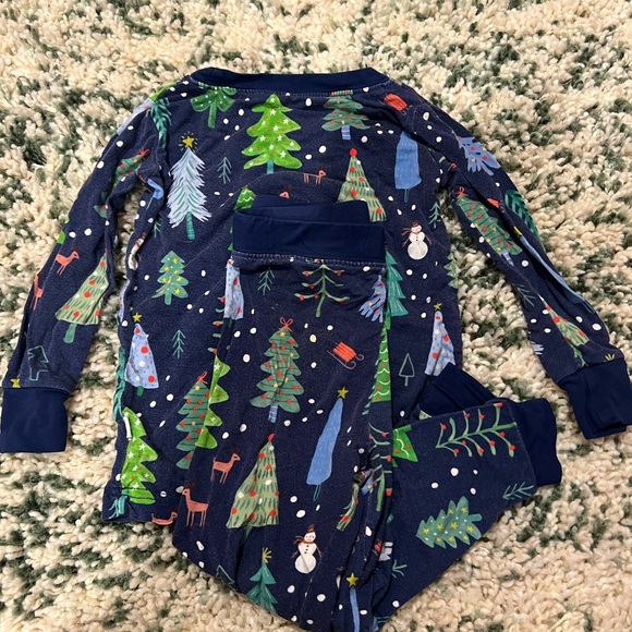 Little Sleepies Navy Twinkling Trees Two Piece Pajama Set 12-18 Months - Picture 5 of 7
